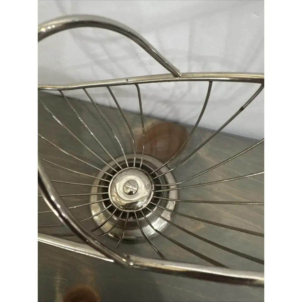 VINTAGE SILVER PLATED WIRE WINE BOTTLE CADDY